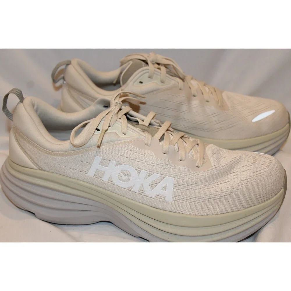 Hoka One One Men's Bondi 8 Athletic Sneakers OAT MILK‎ BARLEY sz 11.5 NWOB